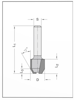 Fase- und Bündigfräser 12x12x40x6.35 24282-5-12030-R